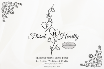 Floral Heartly Monogram Font: Elegant Design Ideas